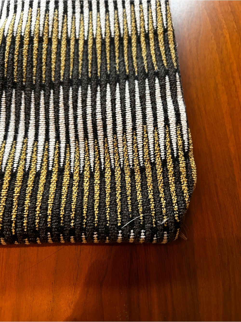 Rodeo Home Velvet Chenille Black and Gold Zippered Pillow Cover